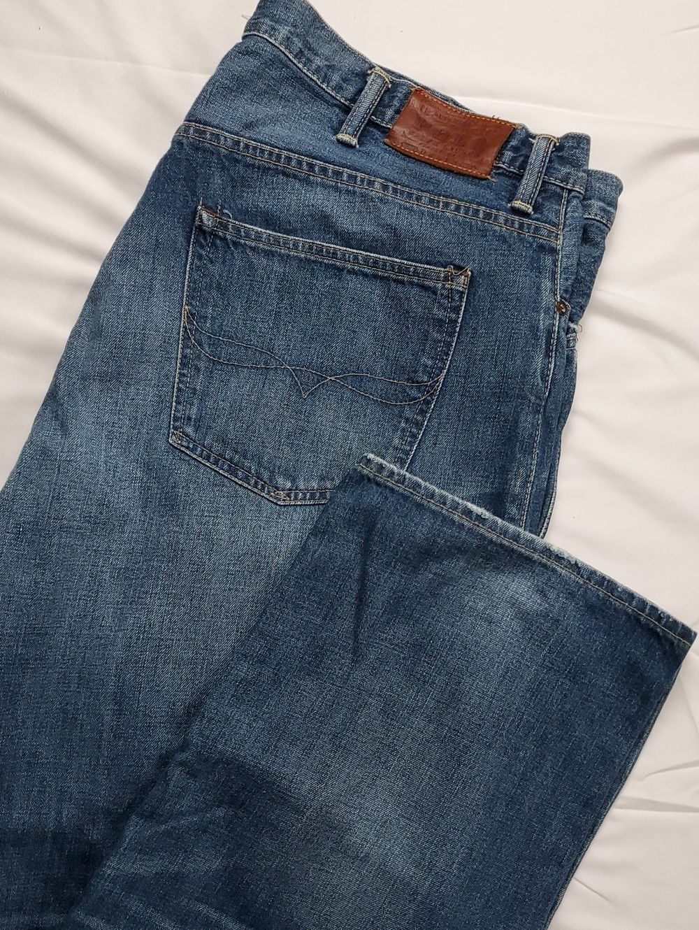 Vintage Y2K Polo Ralph Lauren Men's 44x32 Blue Straight Leg Denim Jeans PRL - Picture 1 of 15